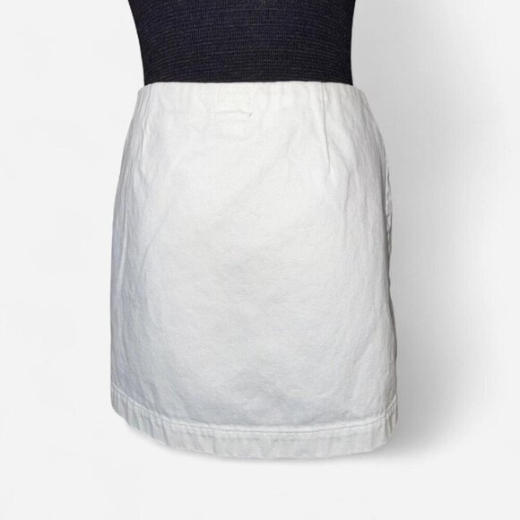 BDG White Denim Wrap Button Up Mini Skirt Size Small - Picture 4 of 7